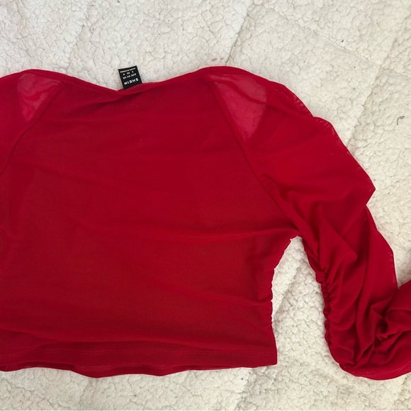 SHEIN Red Crop Top with Mesh - Picture 9 of 12